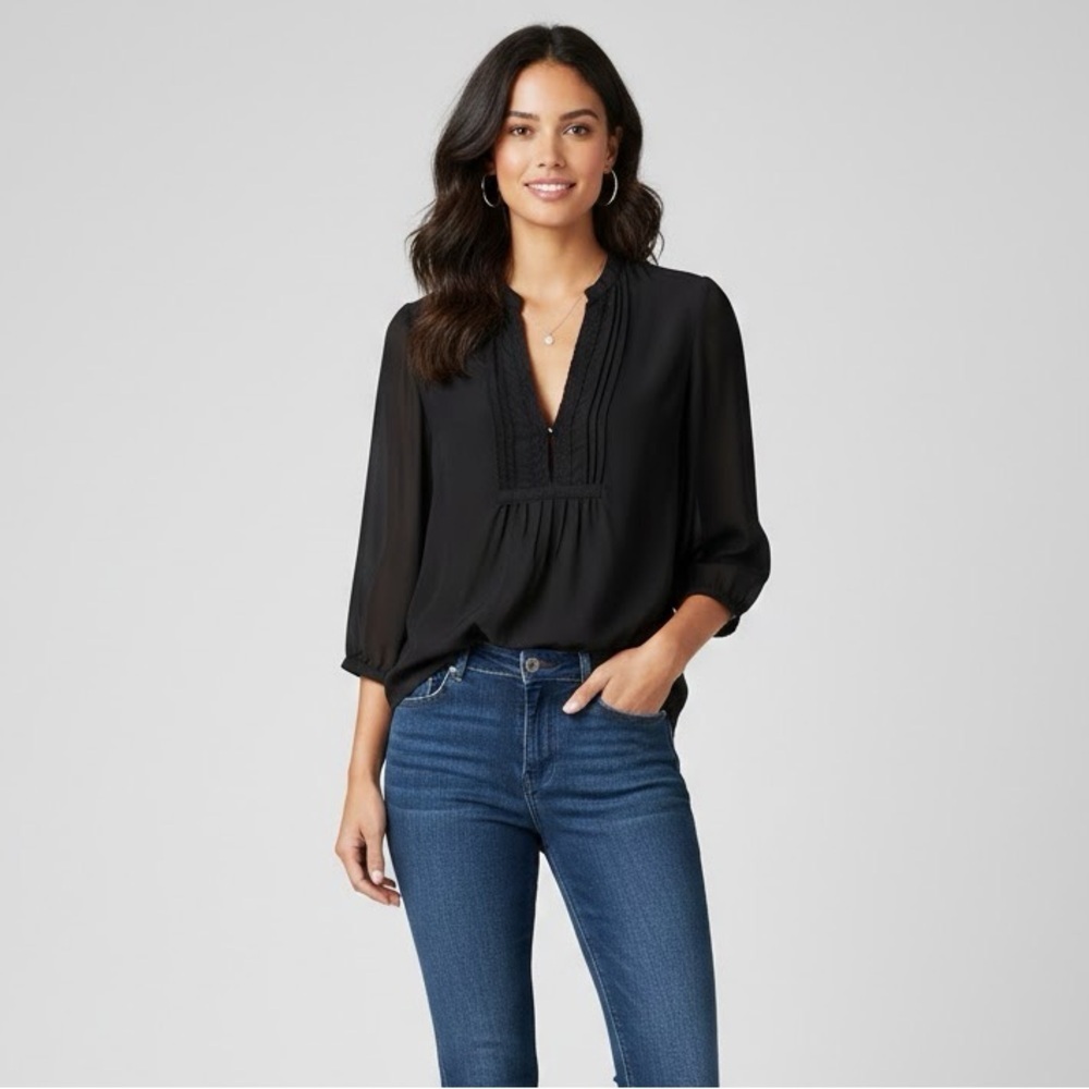 Banana Republic Silk Pleated Blouse | Size Small